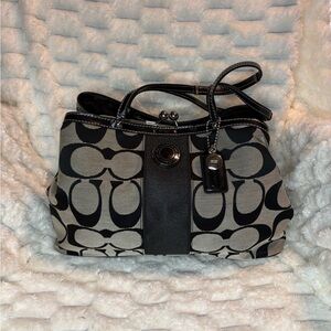 Coach Black and Silver Shoulder Bag